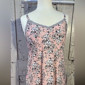 Ladies lingerie sleepwear Floral Pink and White size large
